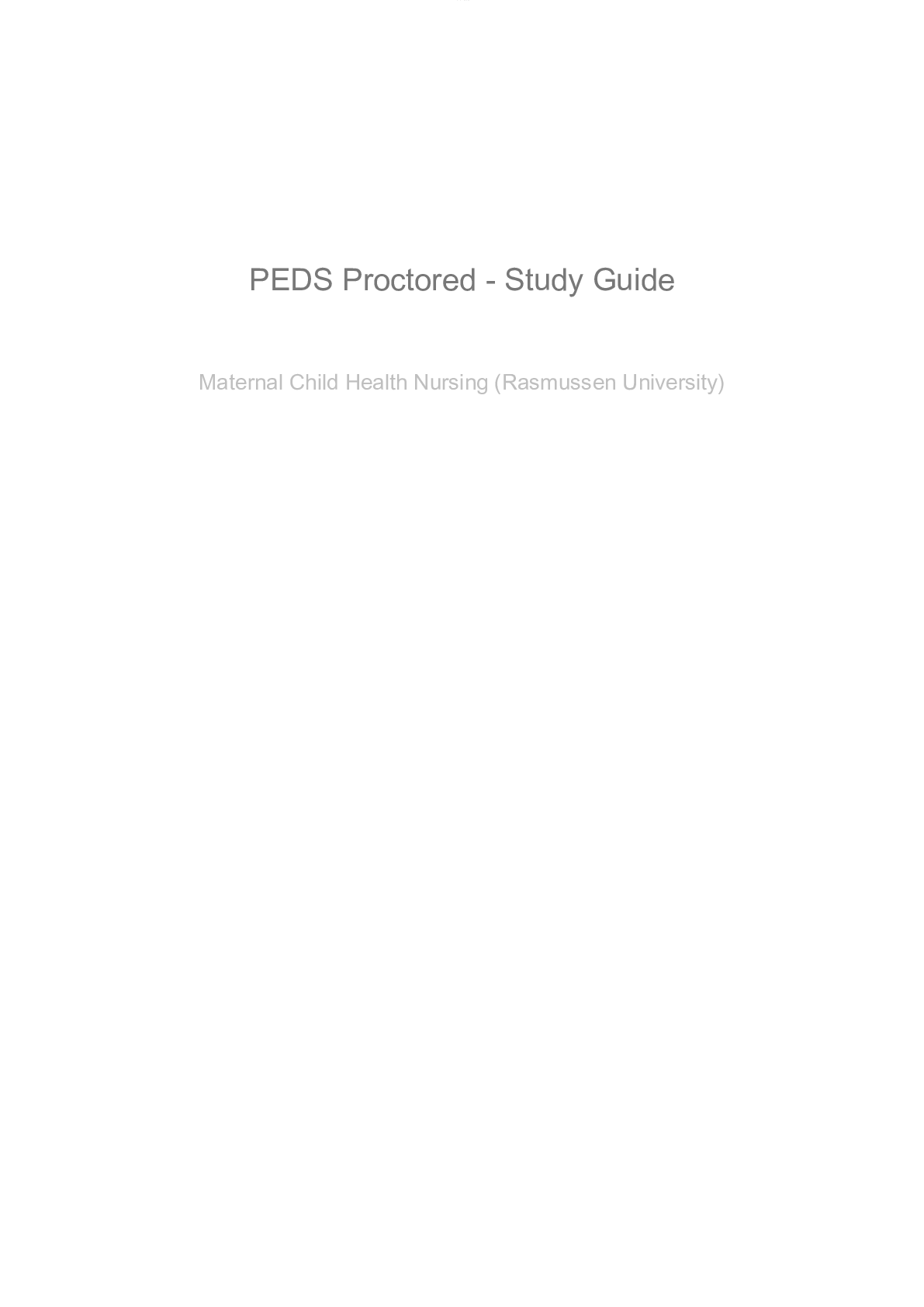Preview image for PEDS Proctored - Study Guide